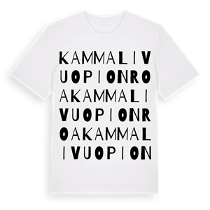 Kammalivuopionroa ordlek t-shirt – ekologisk bomull t-shirt från Pinshirt