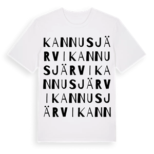 Kannusjärvi ordlek t-shirt – ekologisk bomull t-shirt från Pinshirt
