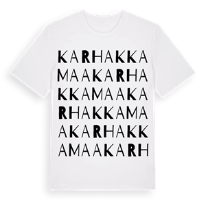 Karhakkamaa ordlek t-shirt – ekologisk bomull t-shirt från Pinshirt