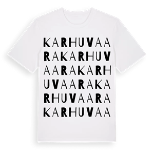 Karhuvaara ordlek t-shirt – ekologisk bomull t-shirt från Pinshirt