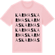 Pink Cotton t-shirt med Karmas ordlek t-shirt