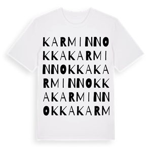 Karminnokka ordlek t-shirt – ekologisk bomull t-shirt från Pinshirt