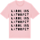 Pink Cotton t-shirt med Karolinska torpet ordlek t-shirt