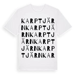 Karptjärn ordlek t-shirt – ekologisk bomull t-shirt från Pinshirt