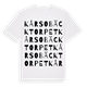 White t-shirt med Kårsobäcktorpet ordlek t-shirt