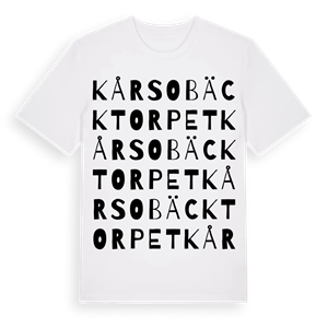 Kårsobäcktorpet ordlek t-shirt – ekologisk bomull t-shirt från Pinshirt