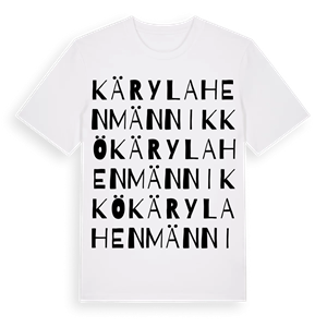 Kärylahenmännikkö ordlek t-shirt – ekologisk bomull t-shirt från Pinshirt