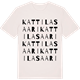 Vintage White t-shirt med Kattilasaari ordlek t-shirt