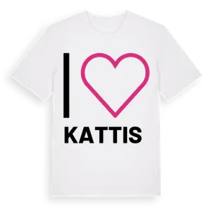 Jag älskar Kattis t-shirt stort tryck – ekologisk bomull t-shirt från Pinshirt