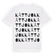 White t-shirt med Kåttjok ordlek t-shirt