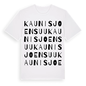 Kaunisjoensuu ordlek t-shirt – ekologisk bomull t-shirt från Pinshirt