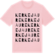 Pink Cotton t-shirt med Kerkejaure ordlek t-shirt