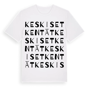 Keskisetkentät ordlek t-shirt – ekologisk bomull t-shirt från Pinshirt