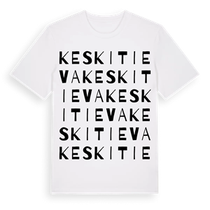 Keskitieva ordlek t-shirt – ekologisk bomull t-shirt från Pinshirt