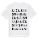 White t-shirt med Kieksiäisvaara ordlek t-shirt