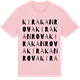 Pink Cotton t-shirt med Kirakanrova ordlek t-shirt