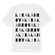 White t-shirt med Kirakanrova ordlek t-shirt
