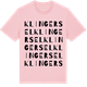 Pink Cotton t-shirt med Klingersel ordlek t-shirt
