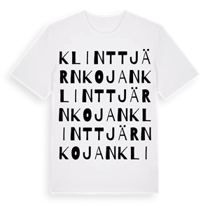 Klinttjärnkojan ordlek t-shirt – ekologisk bomull t-shirt från Pinshirt