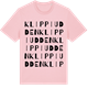 Pink Cotton t-shirt med Klippiudden ordlek t-shirt