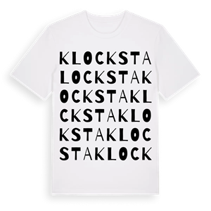 Klocksta ordlek t-shirt – ekologisk bomull t-shirt från Pinshirt