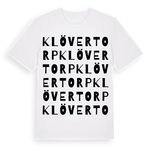 Klövertorp ordlek t-shirt – ekologisk bomull t-shirt från Pinshirt