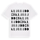 White t-shirt med Klubbudden ordlek t-shirt