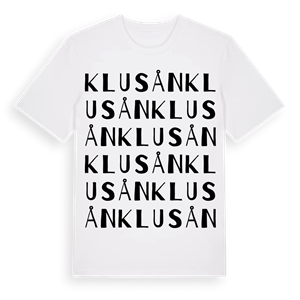 Klusån ordlek t-shirt – ekologisk bomull t-shirt från Pinshirt