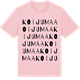 Pink Cotton t-shirt med Koijumaa ordlek t-shirt