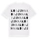 White t-shirt med Koijumaa ordlek t-shirt