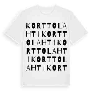 Korttolahti ordlek t-shirt – ekologisk bomull t-shirt från Pinshirt