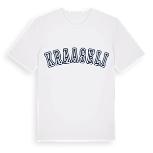 Kraaseli college t-shirt – ekologisk bomull t-shirt från Pinshirt