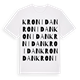 White t-shirt med Kronidan ordlek t-shirt