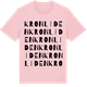 Pink Cotton t-shirt med Kronliden ordlek t-shirt