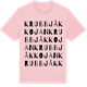 Pink Cotton t-shirt med Krubbjåkkojan ordlek t-shirt