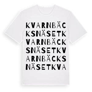 Kvarnbäcksnäset ordlek t-shirt – ekologisk bomull t-shirt från Pinshirt