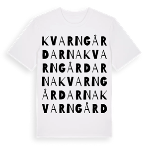 Kvarngårdarna ordlek t-shirt – ekologisk bomull t-shirt från Pinshirt
