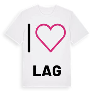 Jag älskar Lag t-shirt stort tryck – ekologisk bomull t-shirt från Pinshirt
