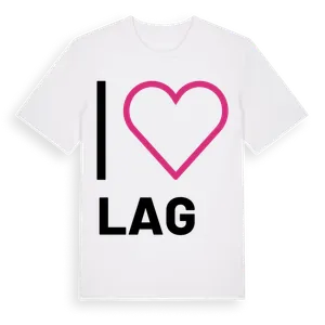 Jag älskar Lag t-shirt stort tryck – ekologisk bomull t-shirt från Pinshirt