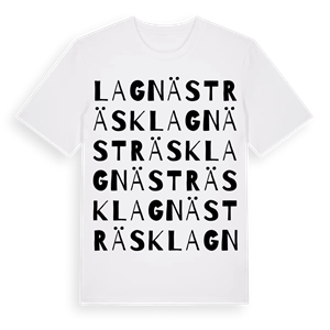 Lagnästräsk ordlek t-shirt – ekologisk bomull t-shirt från Pinshirt
