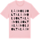 Pink Cotton t-shirt med Láimoluokta ordlek t-shirt