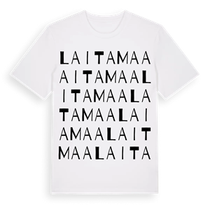 Laitamaa ordlek t-shirt – ekologisk bomull t-shirt från Pinshirt
