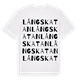 White t-shirt med Långskatan ordlek t-shirt