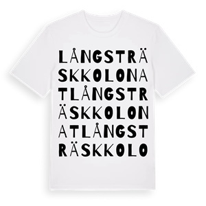 Långsträsk kolonat ordlek t-shirt – ekologisk bomull t-shirt från Pinshirt