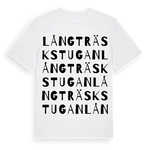Långträskstugan ordlek t-shirt – ekologisk bomull t-shirt från Pinshirt