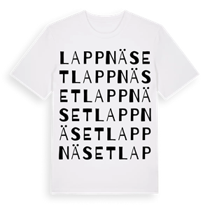 Lappnäset ordlek t-shirt – ekologisk bomull t-shirt från Pinshirt
