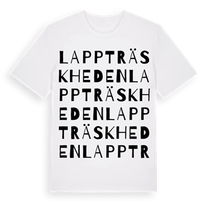 Lappträskheden ordlek t-shirt – ekologisk bomull t-shirt från Pinshirt