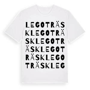 Legoträsk ordlek t-shirt – ekologisk bomull t-shirt från Pinshirt