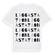 White t-shirt med Ligga station ordlek t-shirt