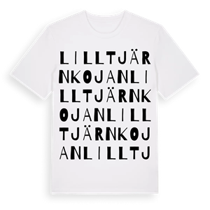 Lilltjärnkojan ordlek t-shirt – ekologisk bomull t-shirt från Pinshirt